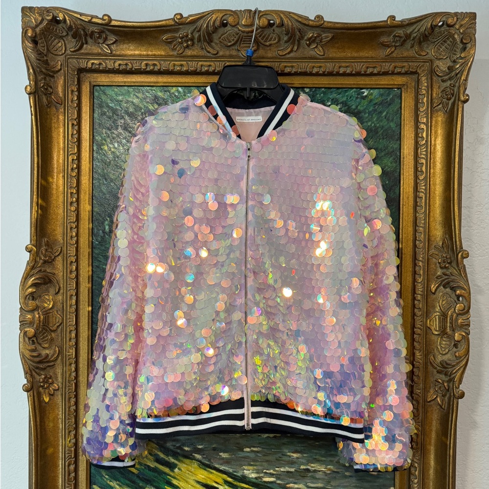 Rockets of Awesome pink sequin bomber.